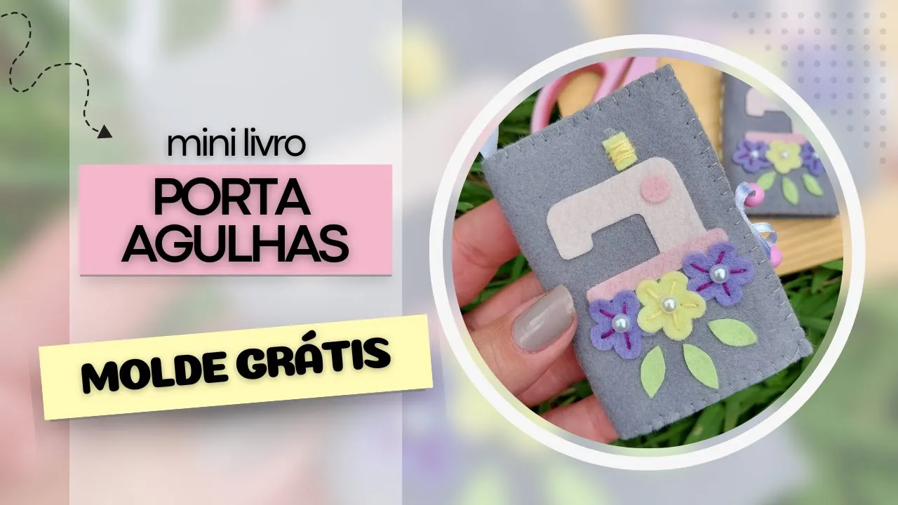 Minilivro porta-agulhas de feltro