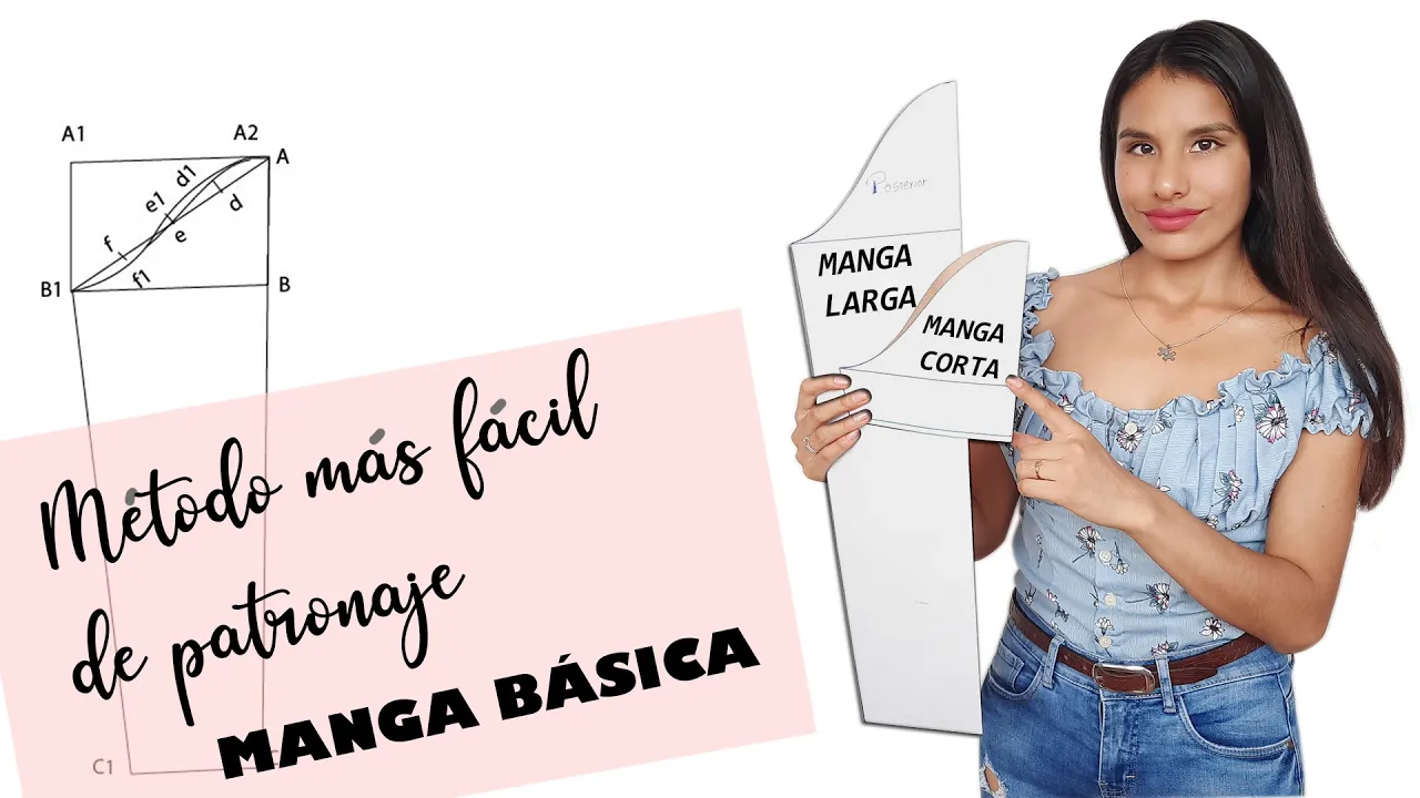 Molde básico de manga com tabela de medidas