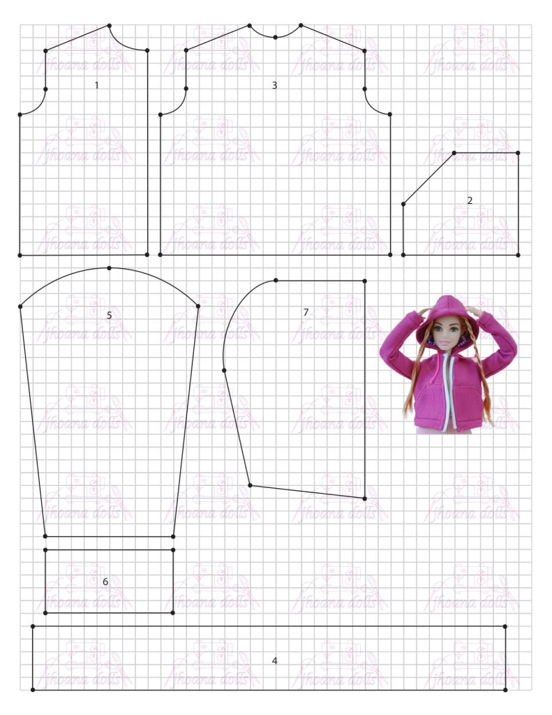 Moletom para Barbie Curvy - molde parte 1