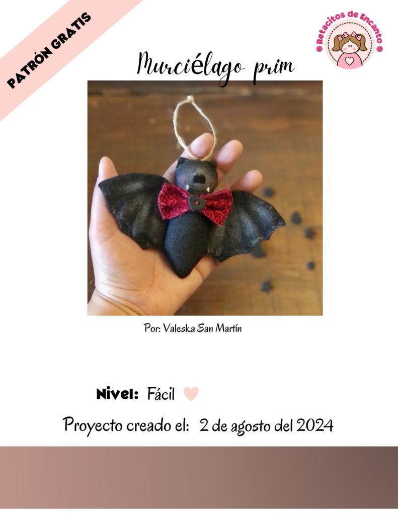 Morcego primitivo de tecido para o Halloween rápido e econômico - molde parte 1