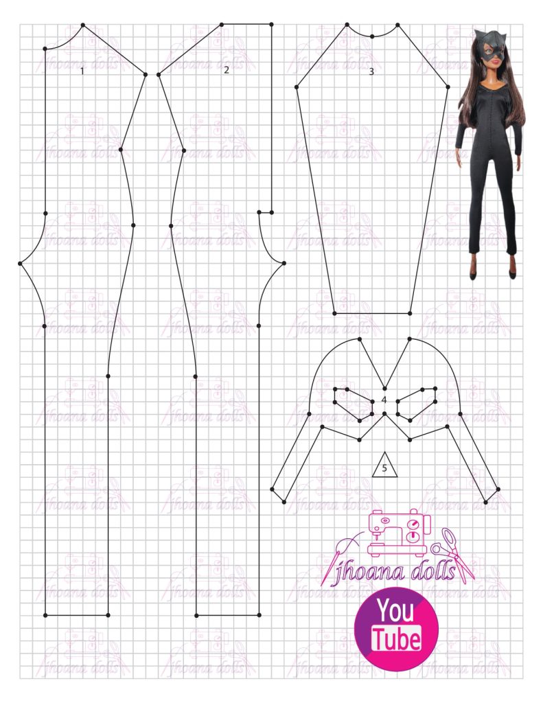 Mulher-Gato para Barbie - molde parte 1
