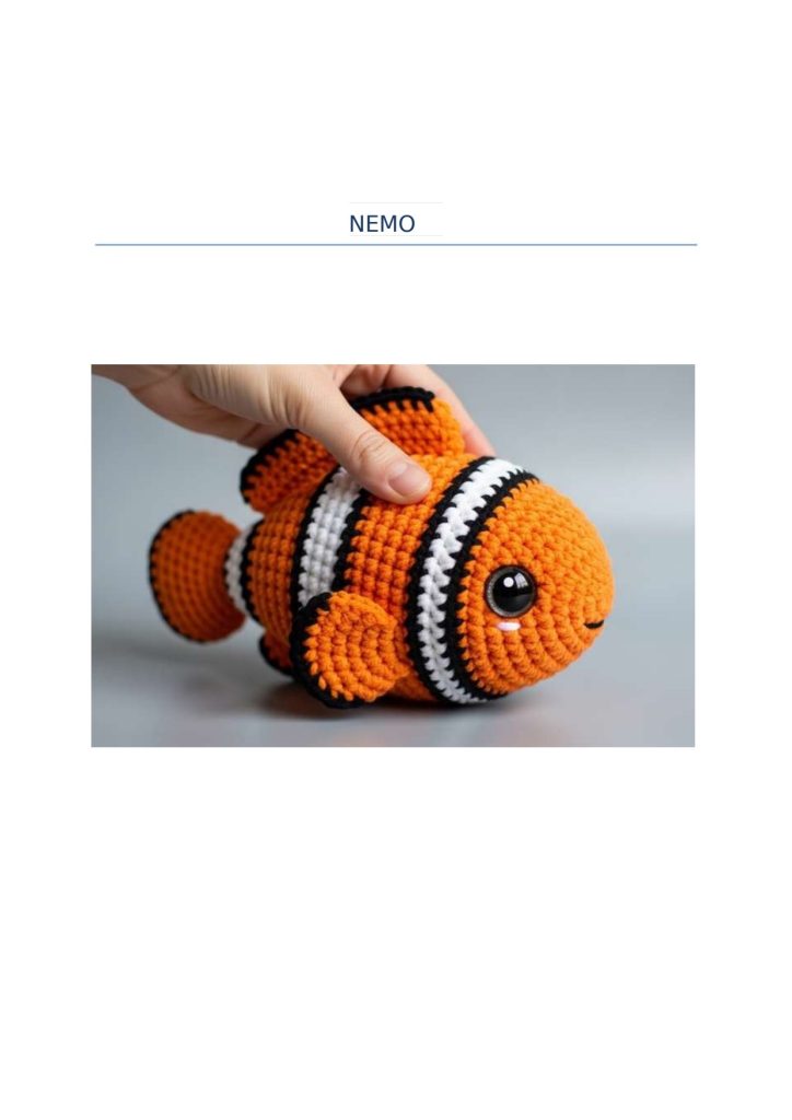 Nemo, o peixe-palhaço de amigurumi - molde parte 1