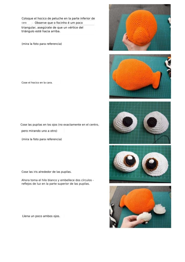 Nemo, o peixe-palhaço de amigurumi - molde parte 15
