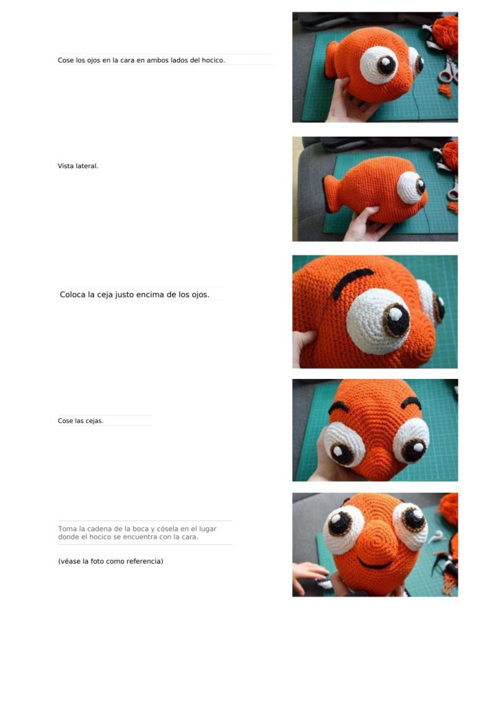 Nemo, o peixe-palhaço de amigurumi - molde parte 16