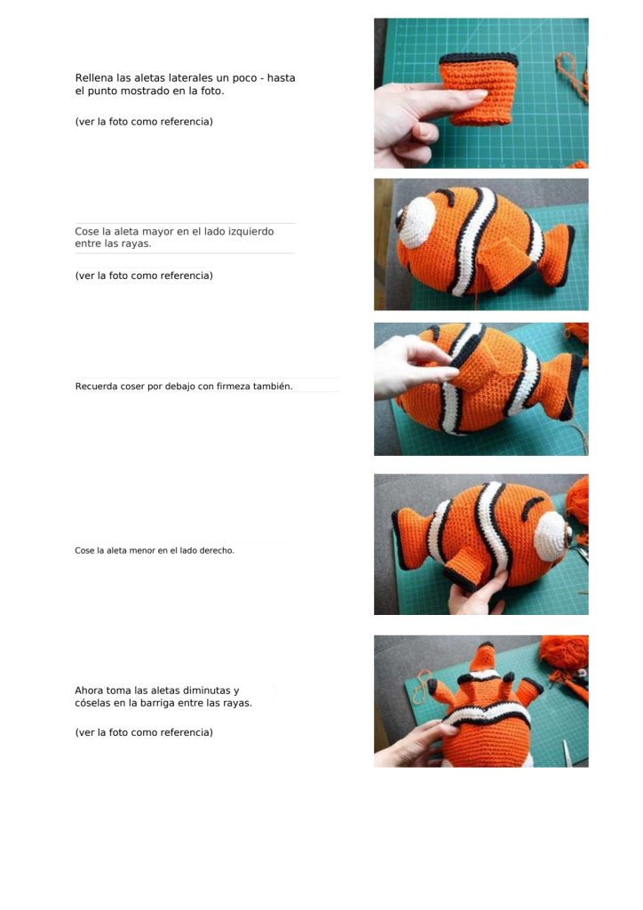 Nemo, o peixe-palhaço de amigurumi - molde parte 18