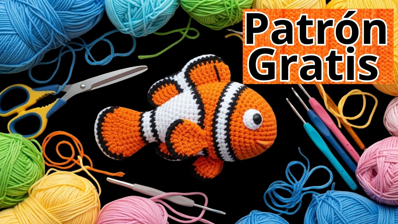 Nemo, o peixe-palhaço de amigurumi