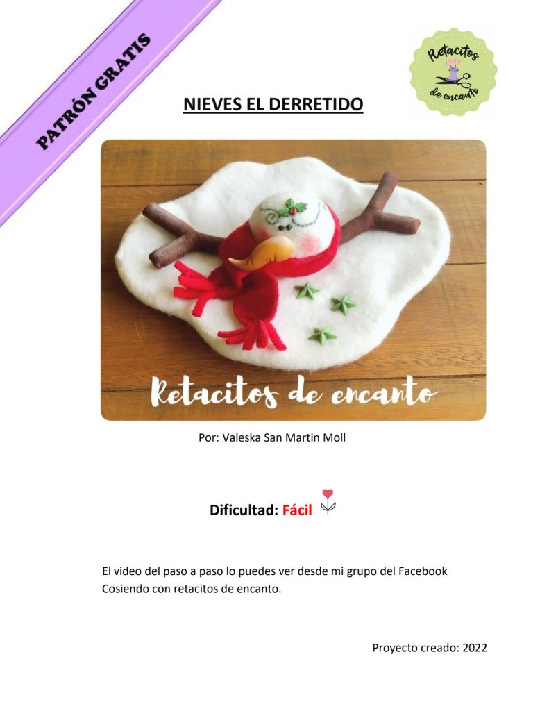 Neves, o boneco de neve derretido - molde parte 1