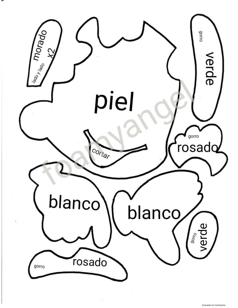 Palhaço de EVA - molde parte 3
