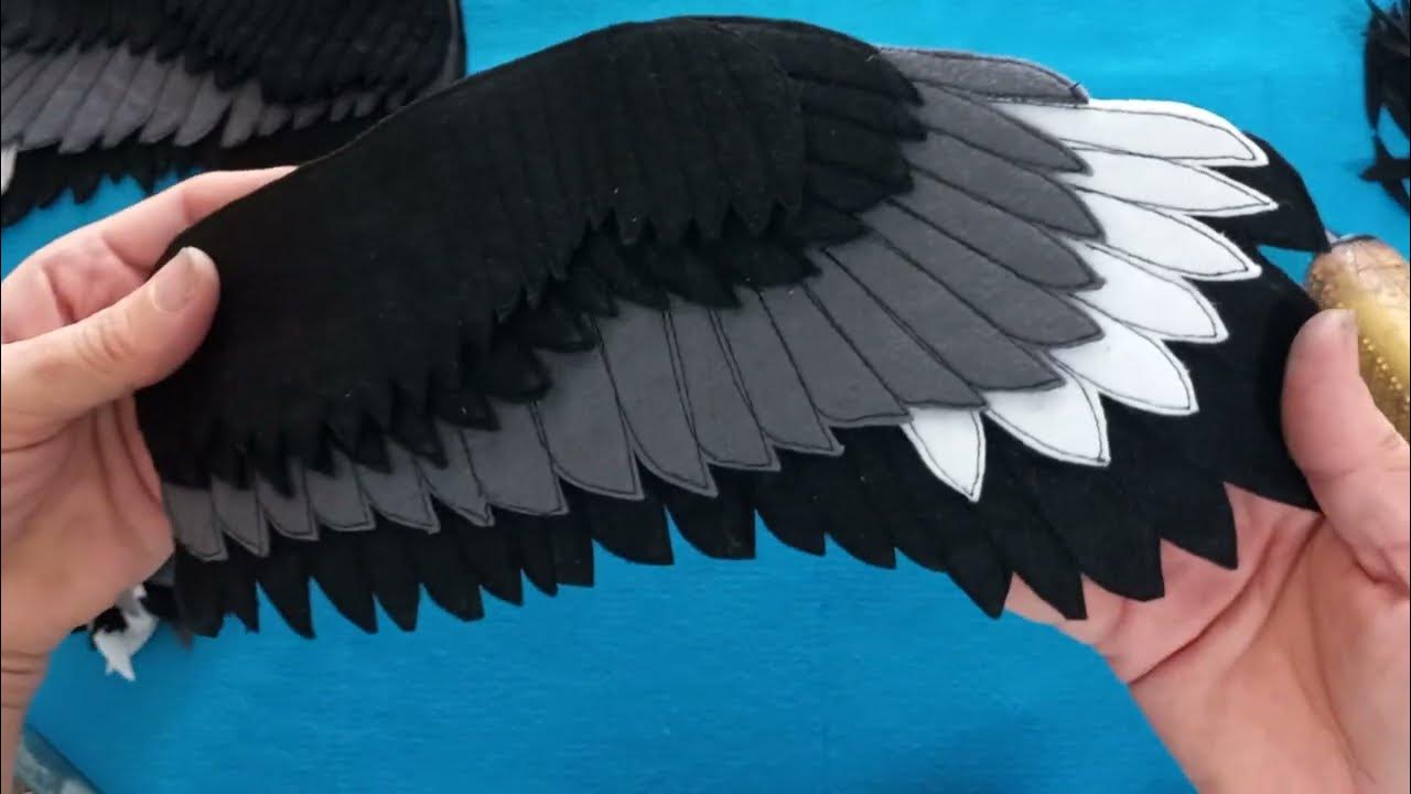 Pássaro carcará de feltro 3D
