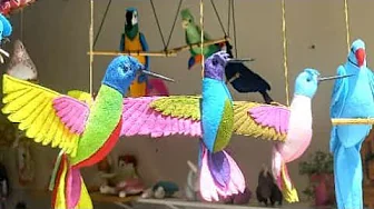 Pássaros 3D de feltro