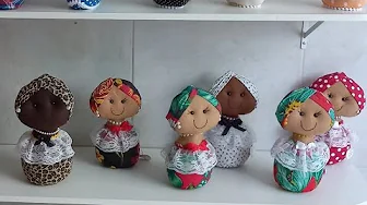 Peso de porta baiana de feltro e tecido