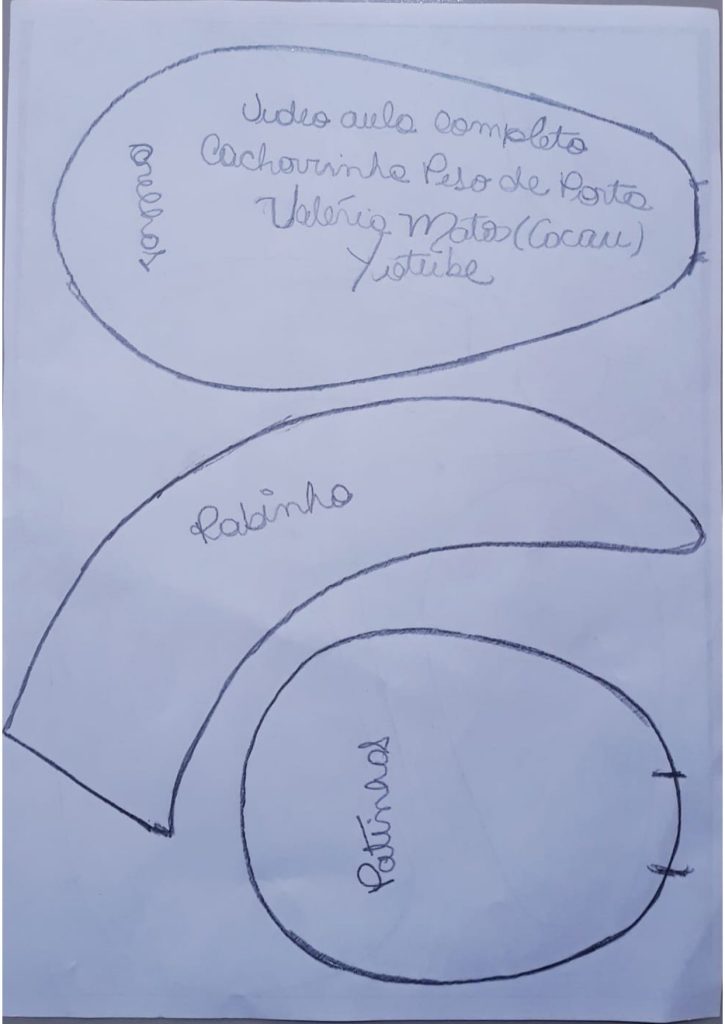 Peso de porta cachorrinha salsicha - molde parte 5