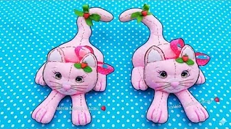 Peso de porta de gatinhos feito com CD