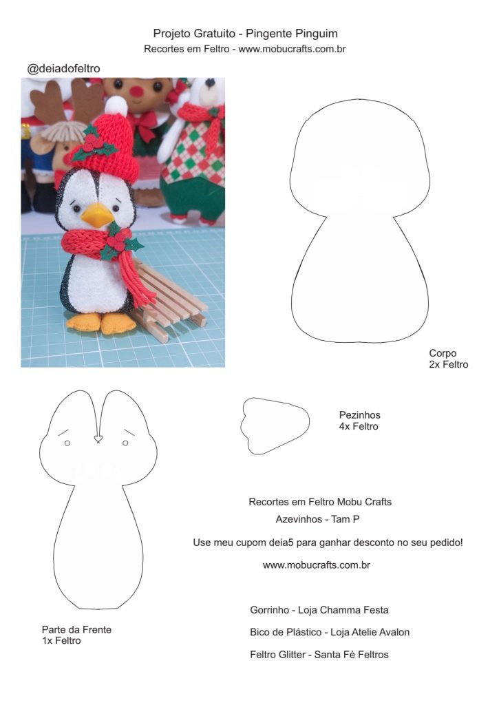 Pingente de pinguim - molde parte 1