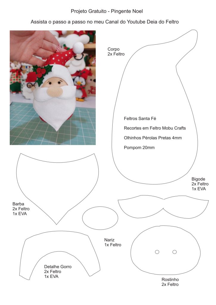 Pingente Noel - molde parte 1