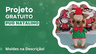 Pingente pug natalino