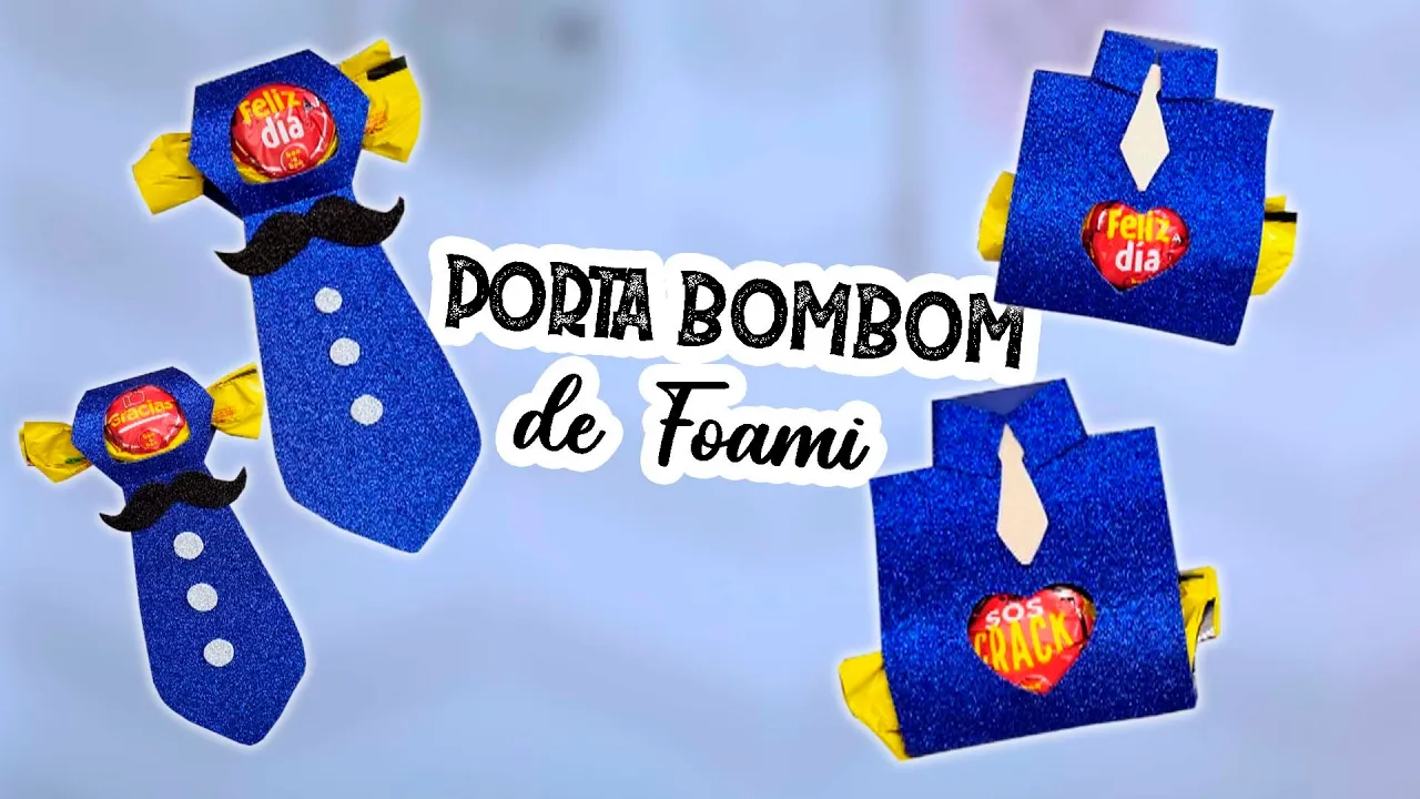 Porta-bombom de gravata e camisa em EVA para o Dia dos Pais