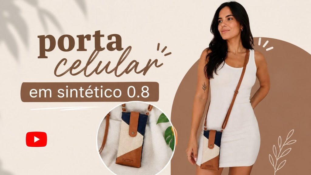 Porta-celular fácil com retalhos de sintético - molde parte 2