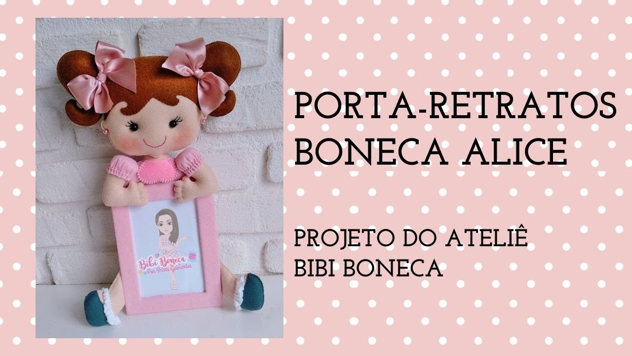 Porta-retratos boneca Alice de feltro