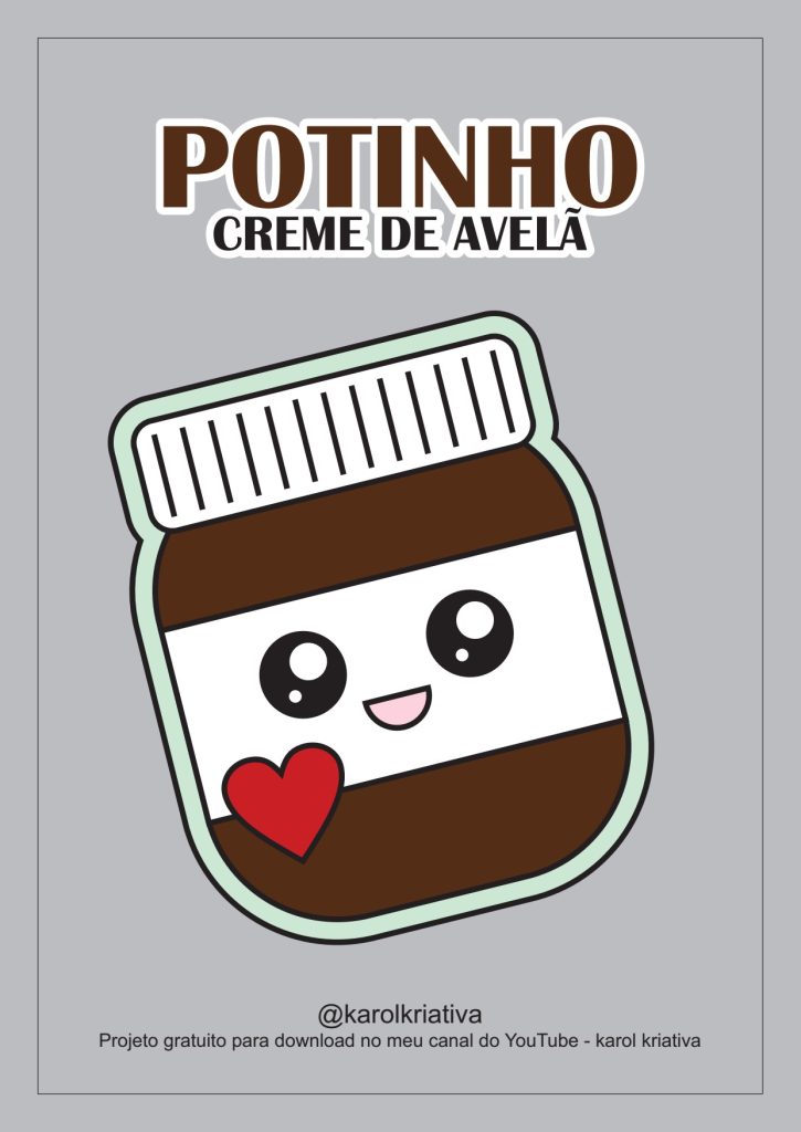 Potinho kawaii de feltro porta-recados - molde parte 1