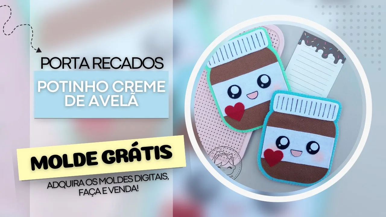 Potinho kawaii de feltro porta-recados