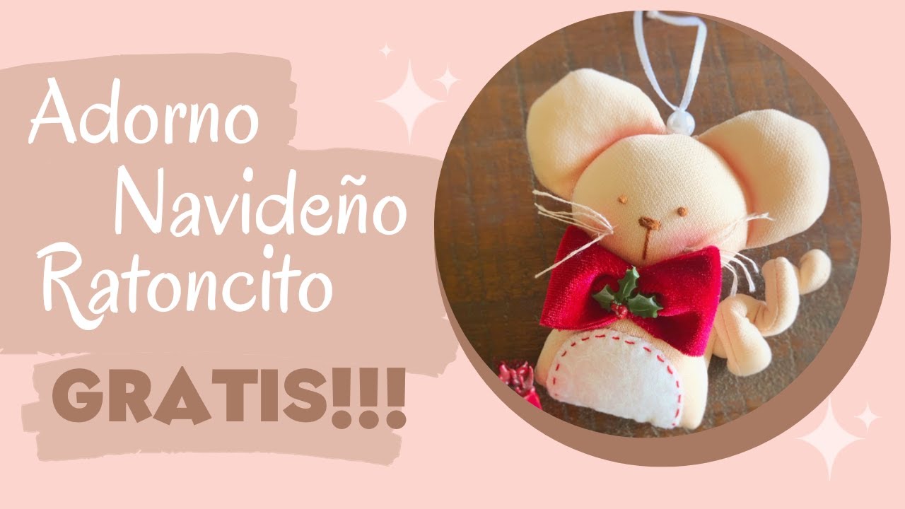 Ratinho natalino de tecido passo a passo