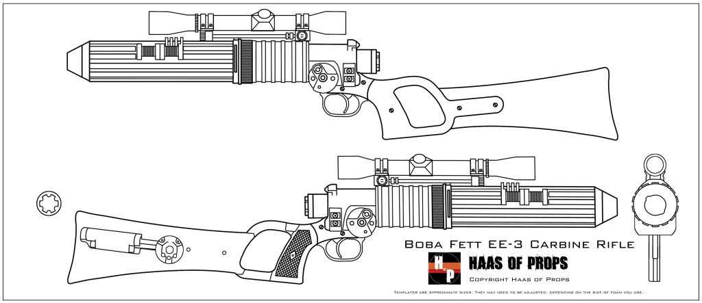 Rifle EE-3 do Boba Fett em EVA - molde parte 1