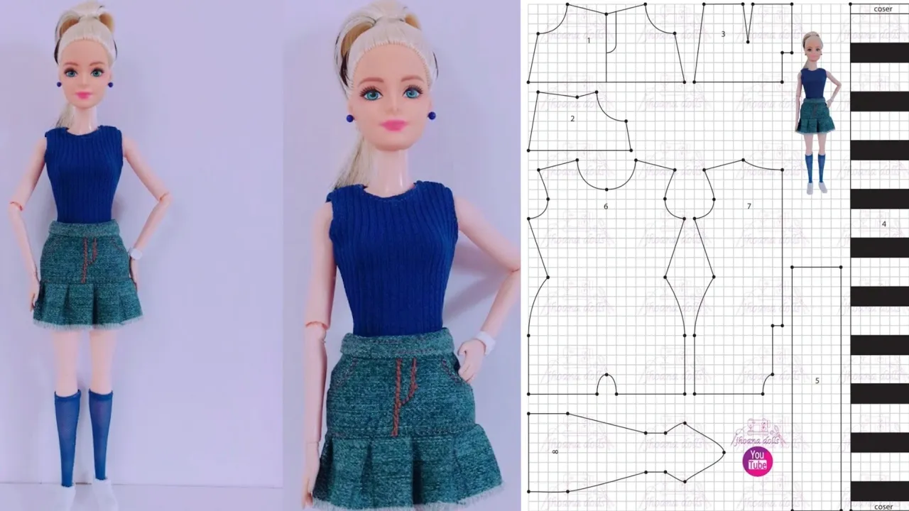 Saia e calcinha para Barbie