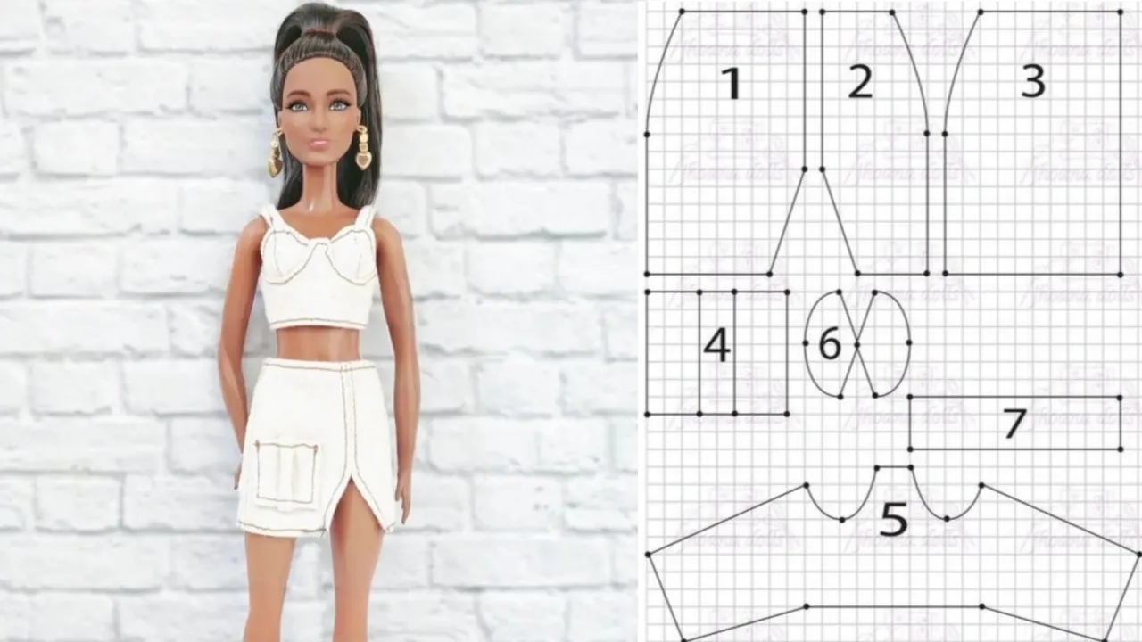 Saia e corpete para Barbie