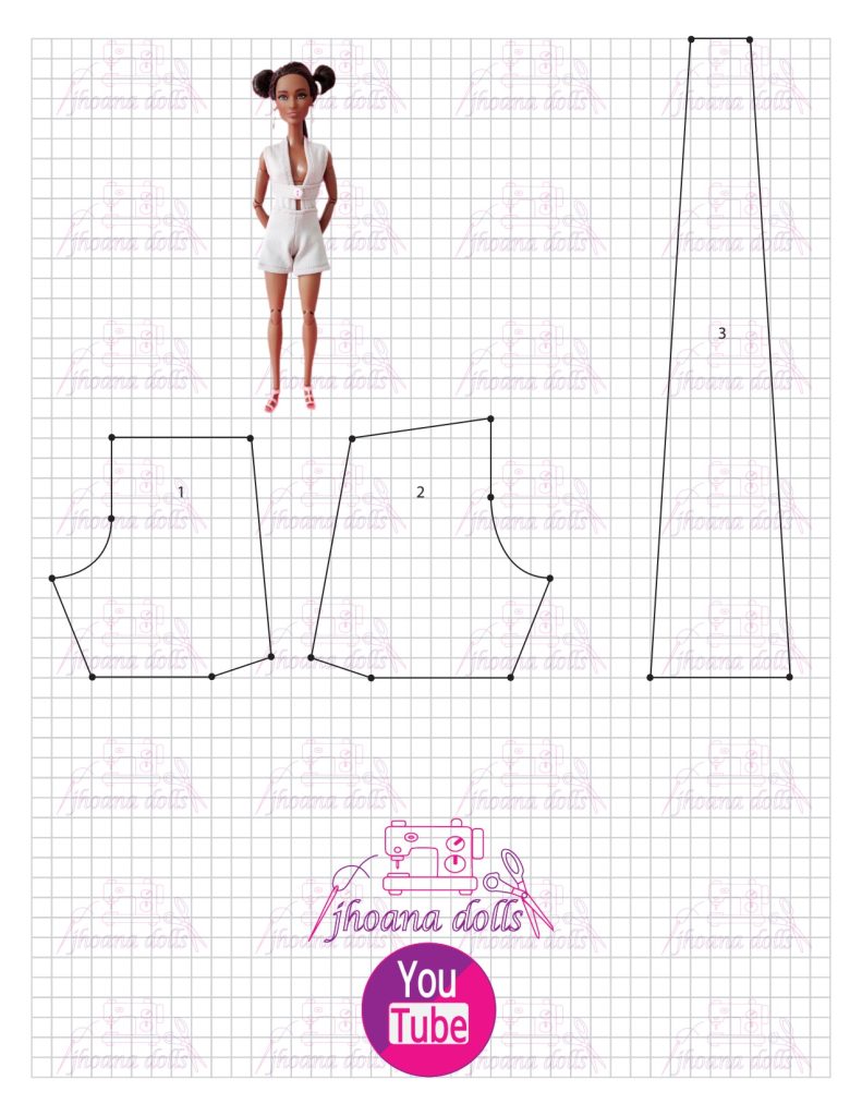 Shorts para Barbie - molde parte 1