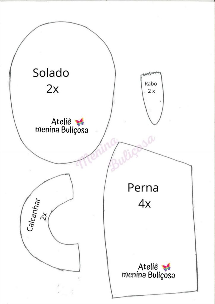 Snoopy de tecido - molde parte 10