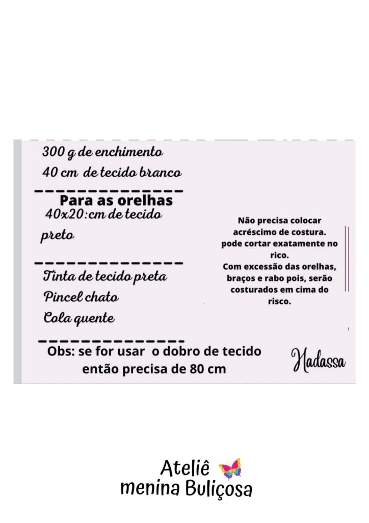Snoopy de tecido - molde parte 3