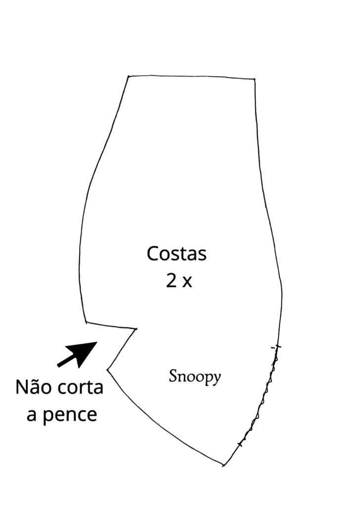 Snoopy de tecido - molde parte 4