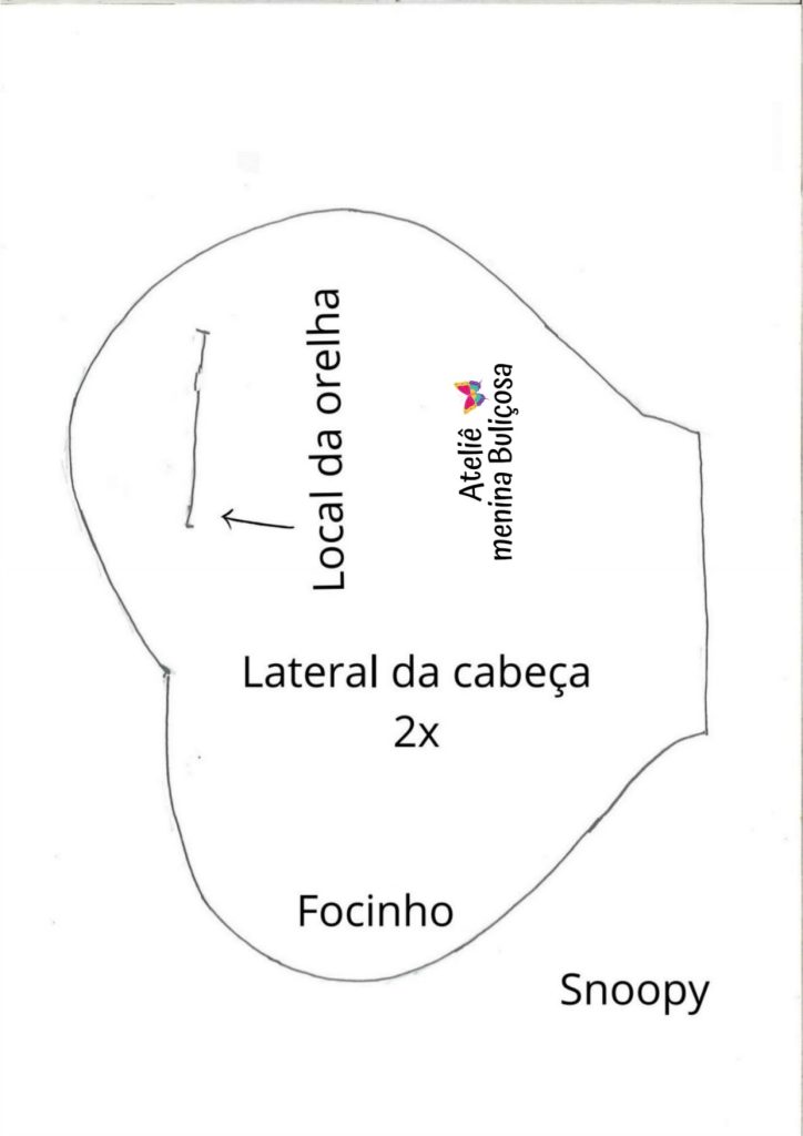 Snoopy de tecido - molde parte 6