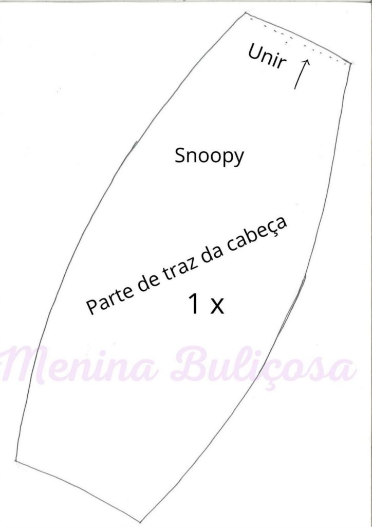 Snoopy de tecido - molde parte 7