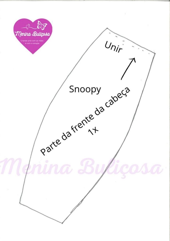Snoopy de tecido - molde parte 8