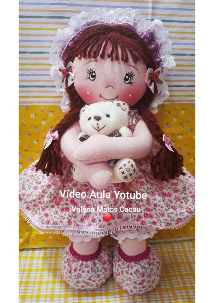 Sua primeira boneca de pano completa para iniciantes - molde parte 5