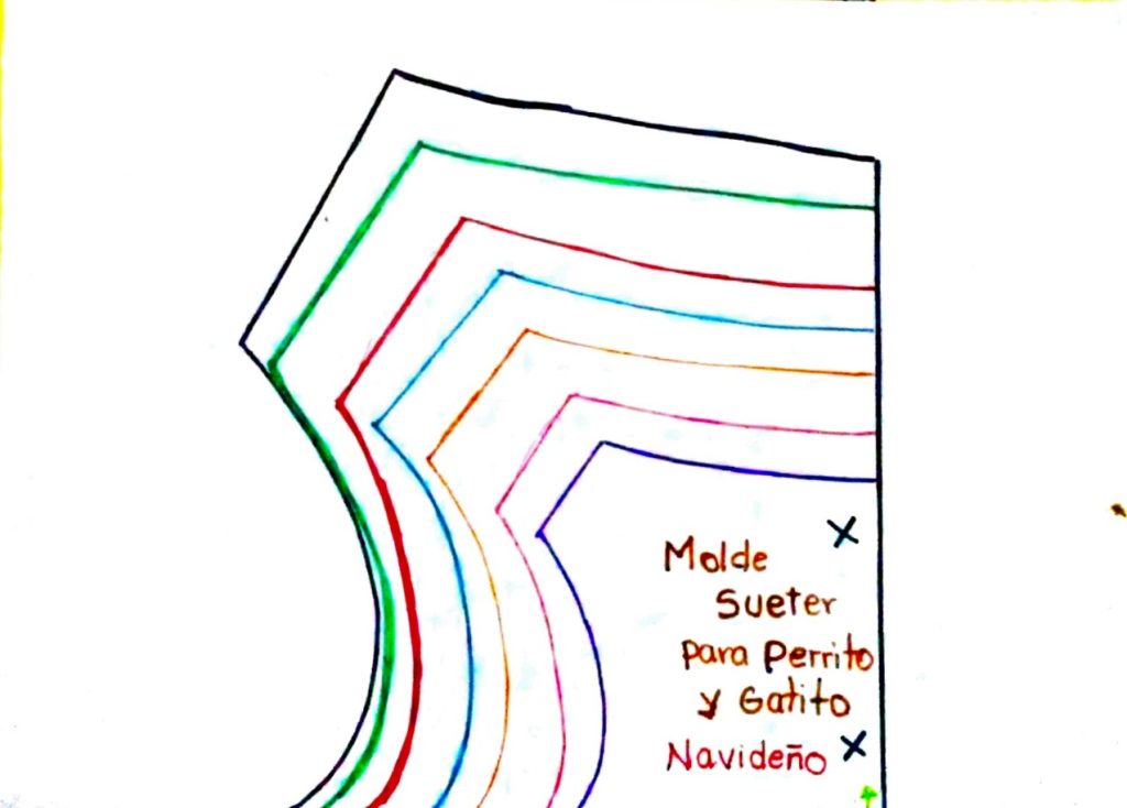 Suéter natalino para cachorro e gato modelo 2 - molde parte 3