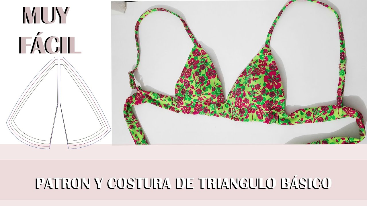 Top de biquíni com bojo triangular