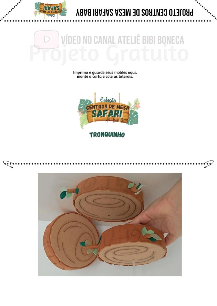 Tronco de feltro para centro de mesa passo a passo - molde parte 5