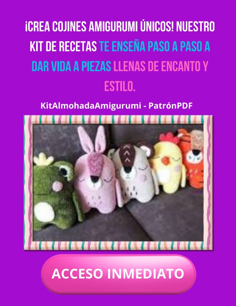 Unicórnio com crina trançada de amigurumi - molde parte 3
