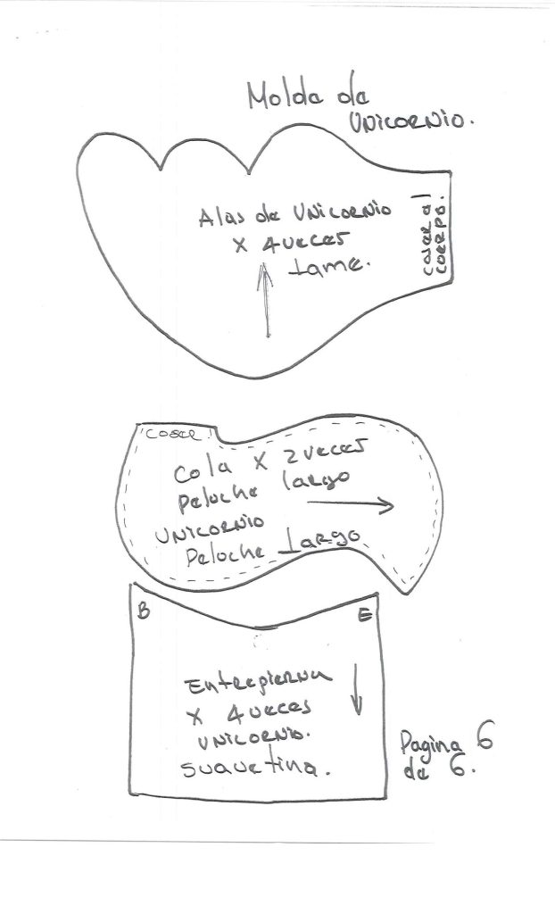 Unicórnio multicolorido - molde parte 6