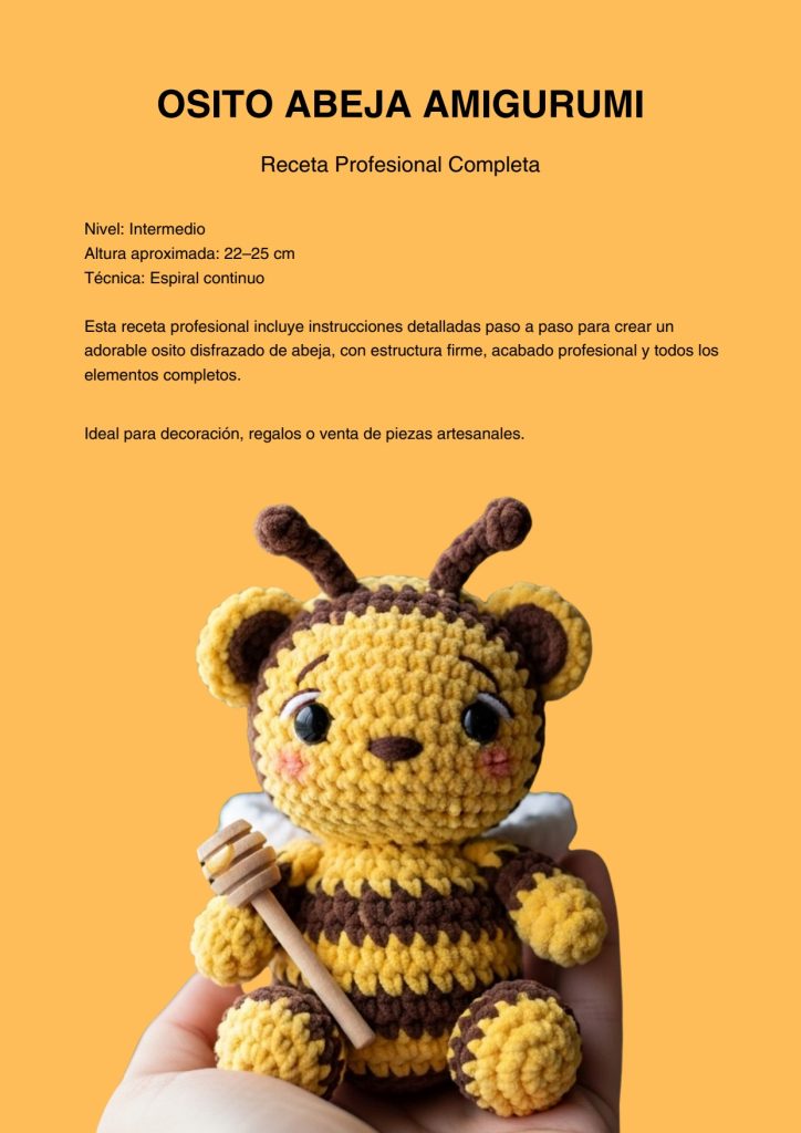 Ursinho de pelúcia e abelha de amigurumi - molde parte 1