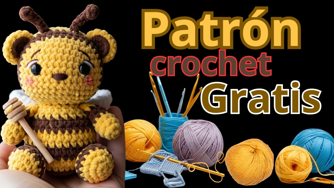 Ursinho de pelúcia e abelha de amigurumi