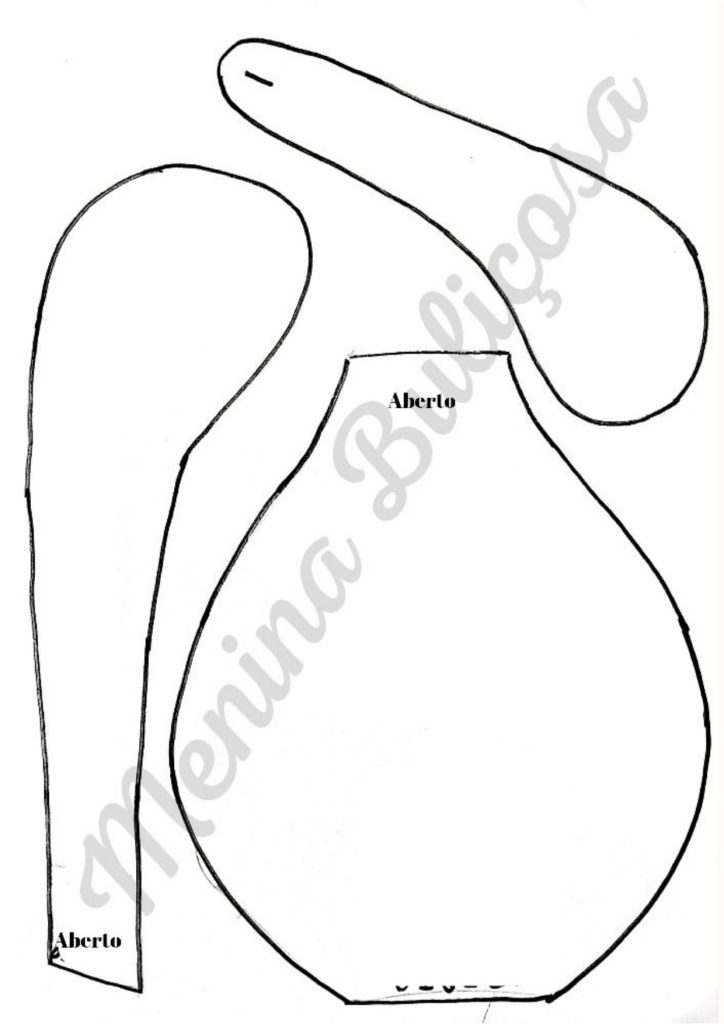 Urso de tecido muito fofo com aproveitamento de retalhos - molde parte 2