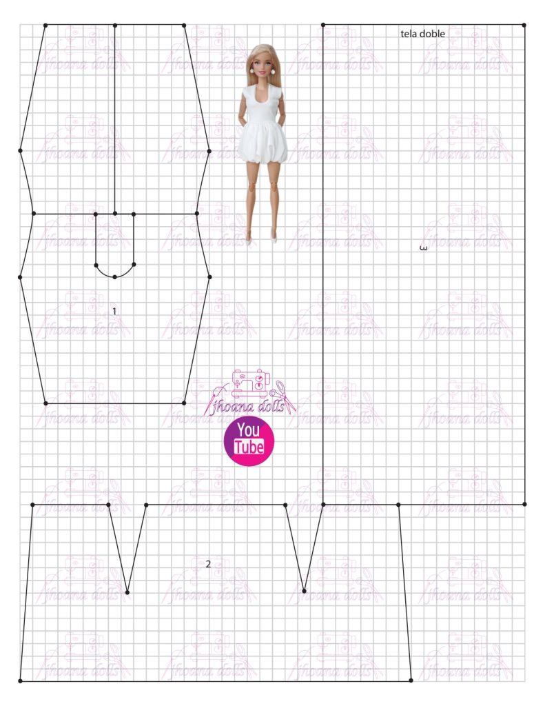Vestido balonê para Barbie - molde parte 1