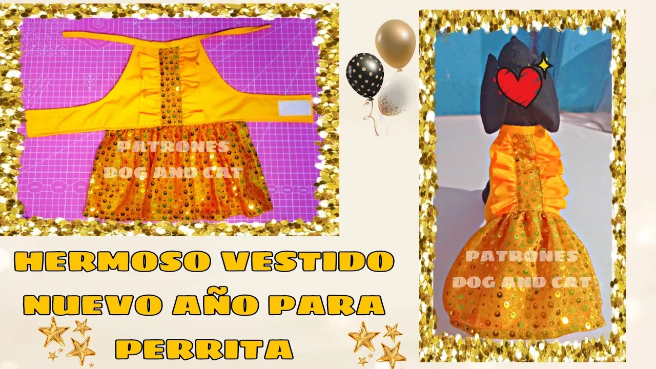 Vestido de Ano-Novo para cachorrinha