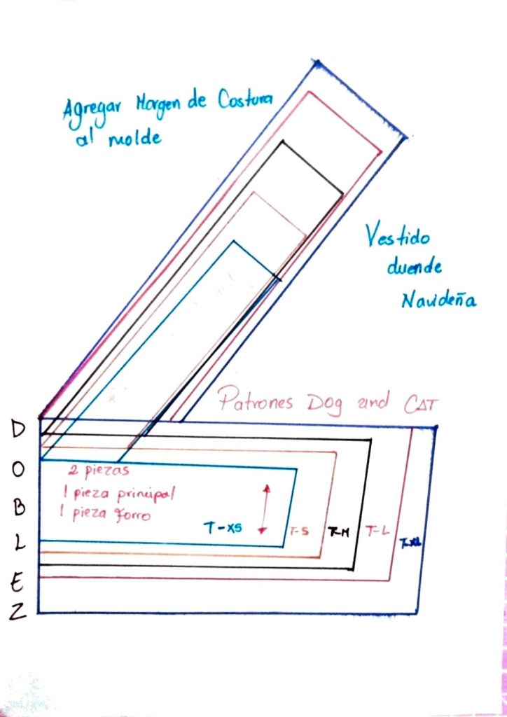 Vestido de duende natalino para cachorrinha - molde parte 1