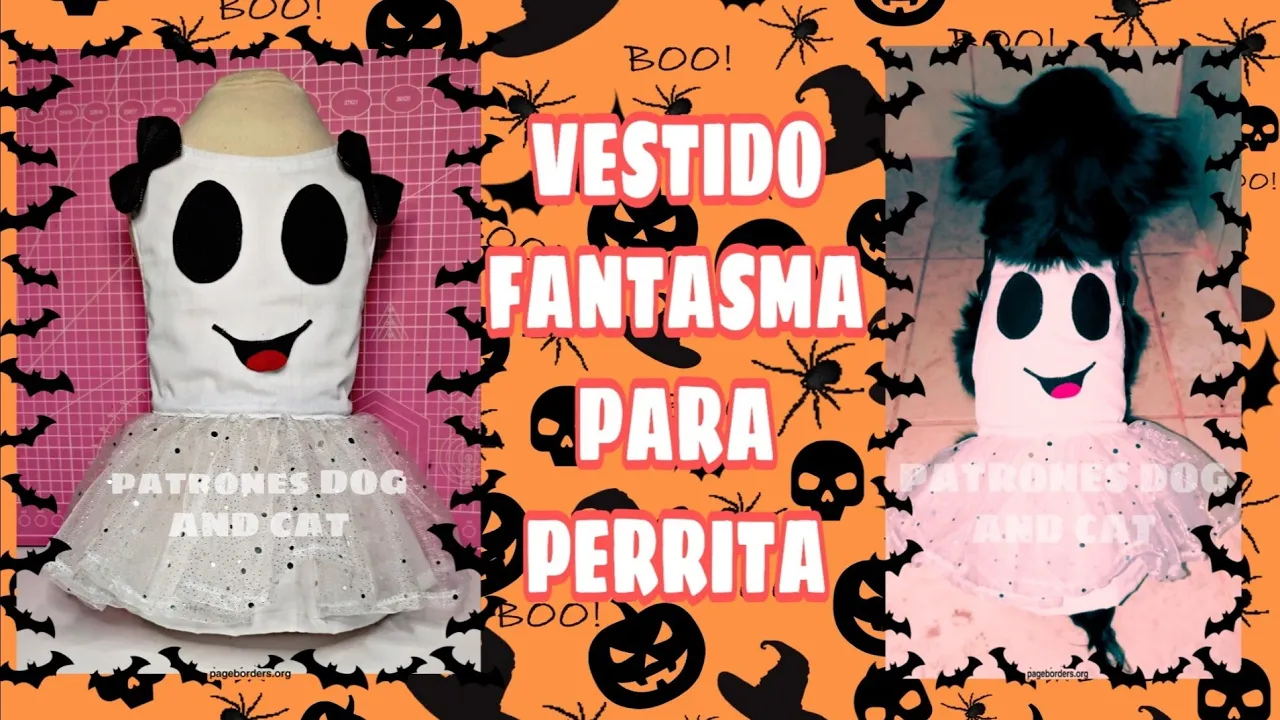 Vestido de fantasma para cachorrinha no Halloween
