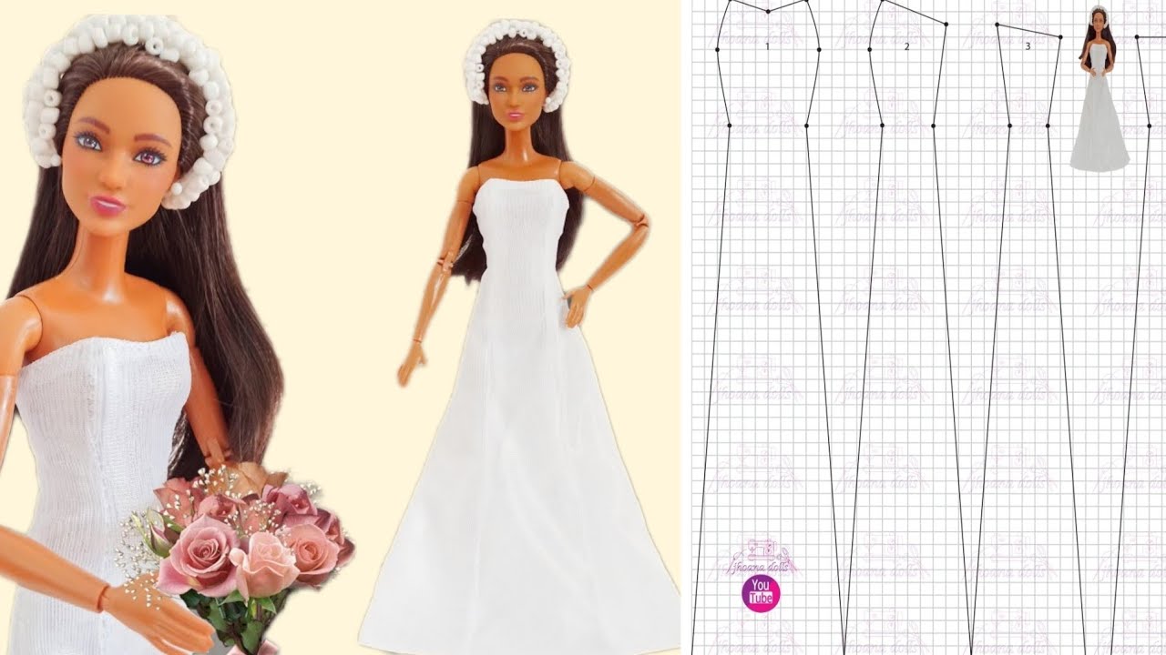 Vestido de noiva para Barbie